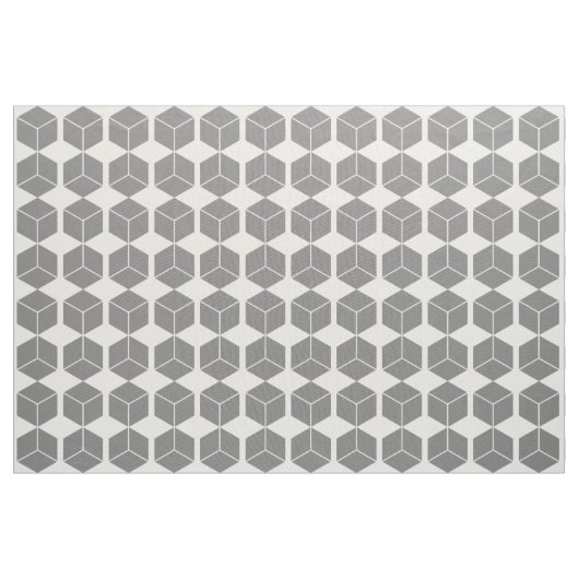 Blokpatroon - Grijs op Wit Stof (Yard (91,4 cm))