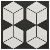 Blokpatroon - wit op zwart stof (Swatch)
