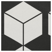 Blokpatroon - wit op zwart stof (Close Up)