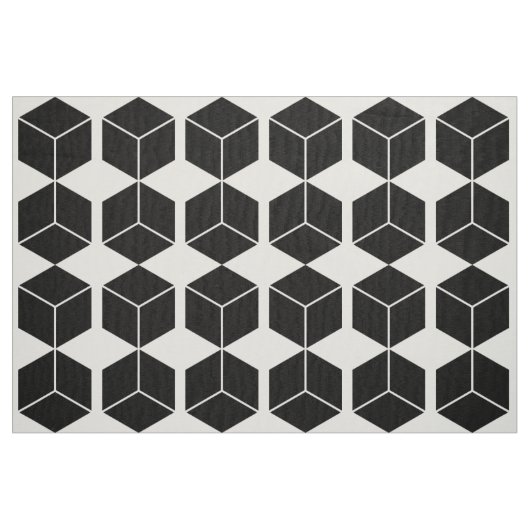 Blokpatroon - Zwart op wit Stof (Fat Quarter)