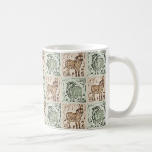 Blokprint Schaap Ezel Dekbed - Groen Bruin Koffiemok