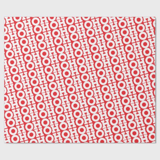 Blokscript "HOHOHO" (Rood) - inpakpapier (Vlak)