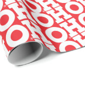 Blokscript "HOHOHO" (Rood) - inpakpapier (Rol Hoek)