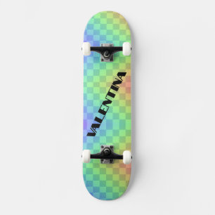 Bloktypografie Kleurrijke Rainbow Aangepaste naam Persoonlijk Skateboard