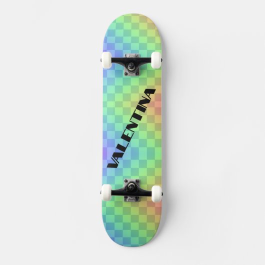 Bloktypografie Kleurrijke Rainbow Aangepaste naam Persoonlijk Skateboard (Voorkant)