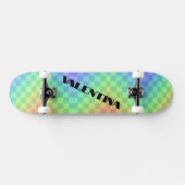 Bloktypografie Kleurrijke Rainbow Aangepaste naam Persoonlijk Skateboard (Horizontaal)