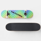 Bloktypografie Kleurrijke Rainbow Aangepaste naam Persoonlijk Skateboard (Horizontaal)