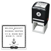 Bloktypografie Nautical Infinity Knot Anchor Zelfinktende Stempel (In situ)
