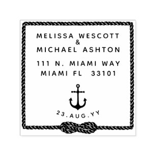 Bloktypografie Nautical Infinity Knot Anchor Zelfinktende Stempel