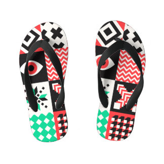 blokvormen Abstracte achtergrond. Kinder Teenslippers