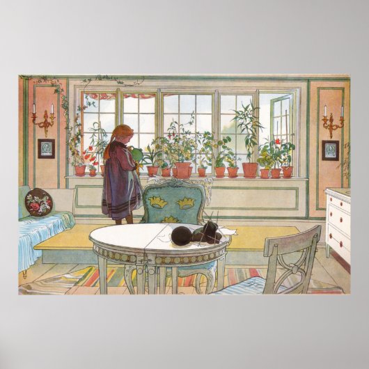 Blomsterfse ö nstret door Carl Larsson Poster (Voorkant)