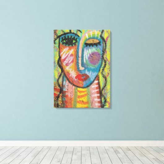 Blond Abstract Acrylportret op OSB Canvas Afdruk (Insitu (Houten vloer))