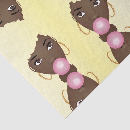 Blond Afro, Popping Pink Bubblegum Tissuepapier (Detail)