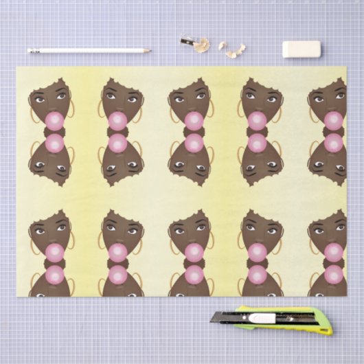 Blond Afro, Popping Pink Bubblegum Tissuepapier (Craft)