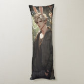 Blond Anime Bunny Boy Lichaamskussen (Achterkant (Verticaal))