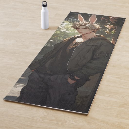 Blond Anime Bunny Boy Yogamat (In situ)