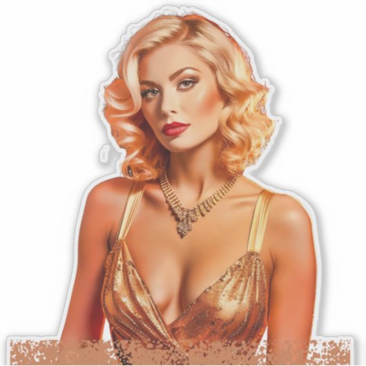Blond Babe Sticker (Voorkant)