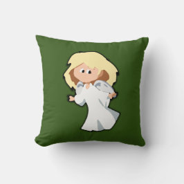 Blond Baby Angel Schattige Kerst Cartoon Kussen