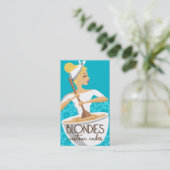 Blond bakken vrouw bakkerij gebak chef koken visitekaartje (Staand voorkant)