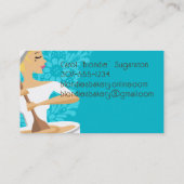 Blond bakken vrouw bakkerij gebak chef koken visitekaartje (Achterkant)