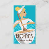 Blond bakken vrouw bakkerij gebak chef koken visitekaartje (Voorkant)