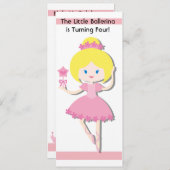 Blond Ballerina Aangepaste Verjaardag Uitnodiging (Voorkant / Achterkant)