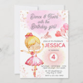 Blond Ballerina meisje verjaardag ballet Kaart (Voorkant)