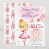 Blond Ballerina meisje verjaardag ballet Kaart (Voorkant / Achterkant)