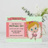 Blond ballet of dansfeest kaart (Staand voorkant)