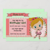 Blond ballet of dansfeest kaart (Voorkant / Achterkant)