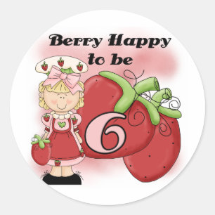 Blond Berry 6e Verjaardag T-shirts en geschenken Ronde Sticker