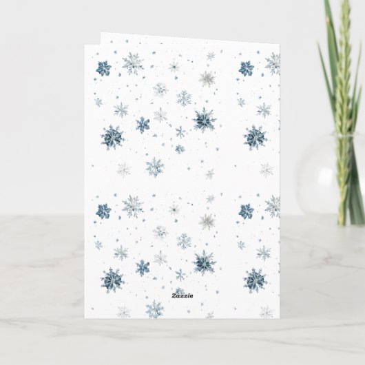 Blond Black Dress Snowflakes Christmas Kaart (Achterkant)