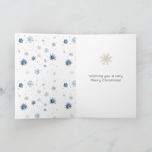 Blond Black Dress Snowflakes Christmas Kaart (Binnen)