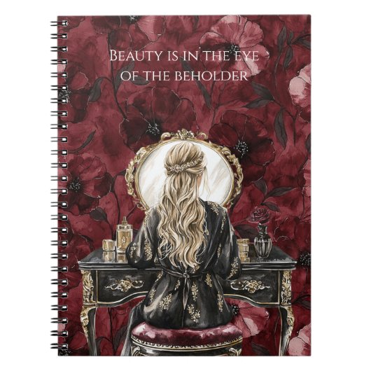 Blond Boudoir Burgundy Floral Notitieboek (Voorkant)