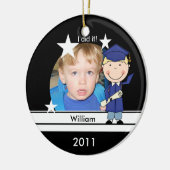 Blond Boy Afstuderen Gepersonaliseerd Photo Keepom Keramisch Ornament (Links)