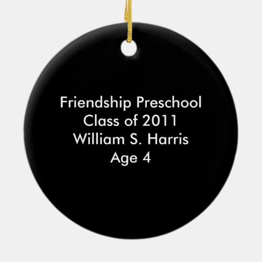 Blond Boy Afstuderen Gepersonaliseerd Photo Keepom Keramisch Ornament (Achterkant)