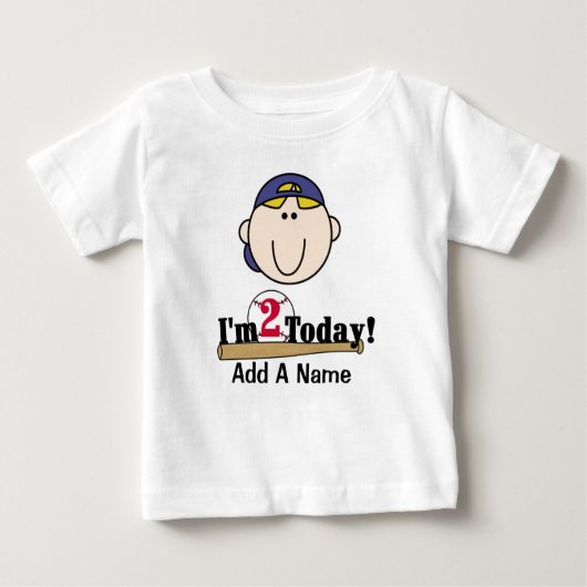 Blond Boy Baseball 2e Verjaardag T-shirt (Voorkant)