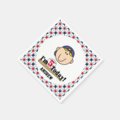 Blond Boy Baseball 5th Birthday Paper Napkins Servetten (Hoek)