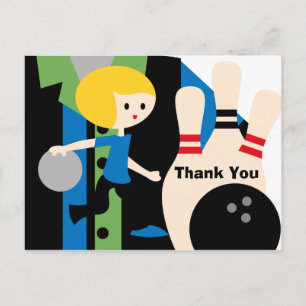 Blond Boy Bowling Verjaardag Bedankt Briefkaart
