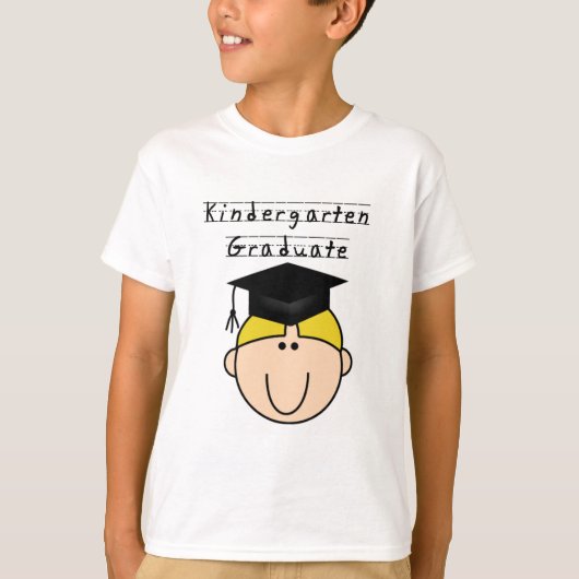 Blond Boy Kindergarten Afstuderen T-shirts (Voorkant)
