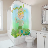 Blond Boy op Reptile Safari Hike Douchegordijn (In situ)