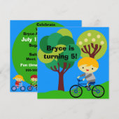 Blond Boy op uitnodiging van Bicycle Birthday (Voorkant / Achterkant)