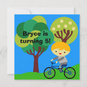 Blond Boy op uitnodiging van Bicycle Birthday (Voorkant)