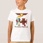 Blond Boy Pilot Birthday Custom T shirt (Voorkant)