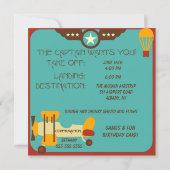 Blond Boy Pilot Birthday-uitnodigingen Kaart (Achterkant)