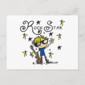 Blond Boy Rock Star Briefkaart (Voorkant)