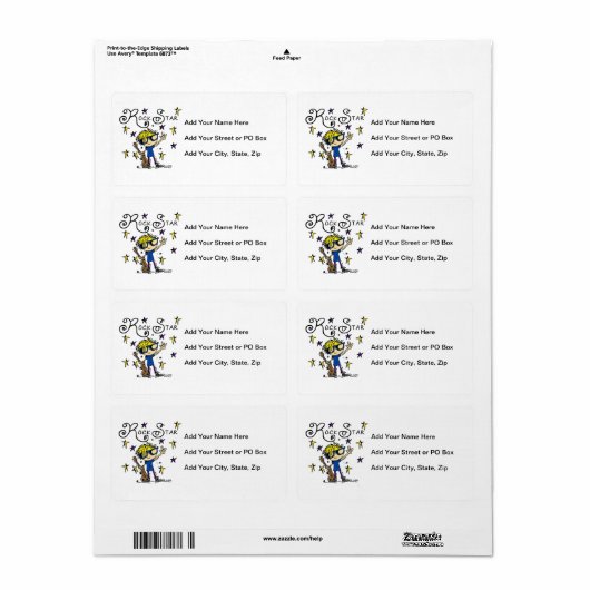 Blond Boy Rock Star Etiket (Full Sheet)