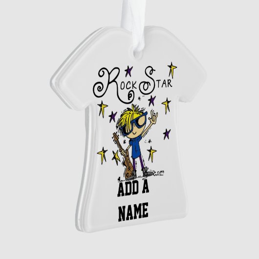 Blond Boy Rock Star Ornament (voorkant)