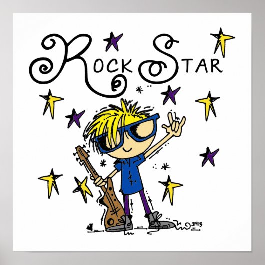 Blond Boy Rock Star Poster (Voorkant)