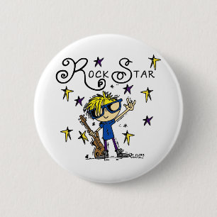 Blond Boy Rock Star Ronde Button 5,7 Cm